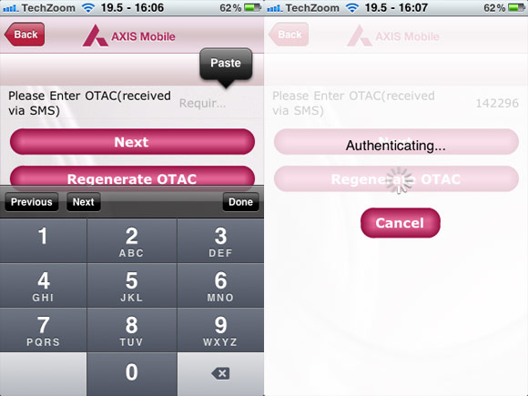 How to use Axis Bank Mobile app on iPhone