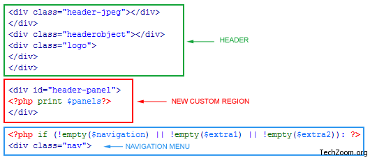 drupal-region-artisteer-04 Updating page.tpl.php