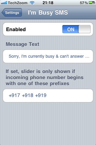 iPhone Tweak: Reject / Decline Calls via I am Busy SMS iPhone Tweak: Reject / Decline Calls via I am Busy SMS