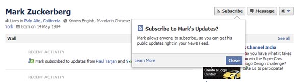 Facebook: No more Friend Requests, Just Subscribe! Facebook: No more Friend Requests, Just Subscribe!