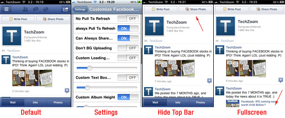 Customize Facebook App on iPhone, iPod and iPad (Jailbreak Tweak)