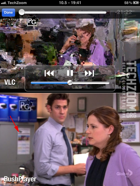 Difference in playback: VLC vs rushPlayer Difference in playback: VLC vs rushPlayer