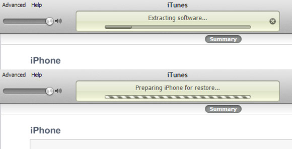 iTunes IPSW restore process iTunes IPSW restore process