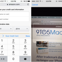 Credit card entry inside new Safari