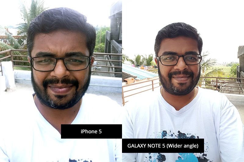 Selfie Camera. iPhone 5 vs Note 5