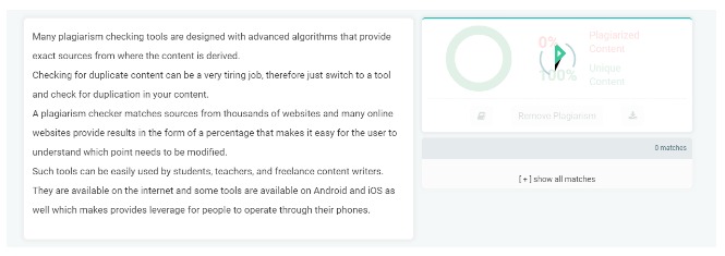 Plagiarism checking tool